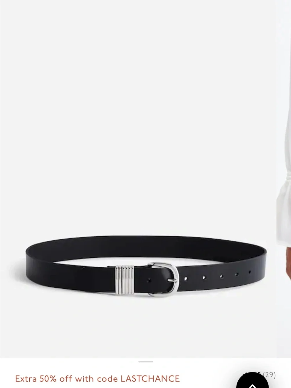 Madewell Black Leather Belt with Silver Buckle